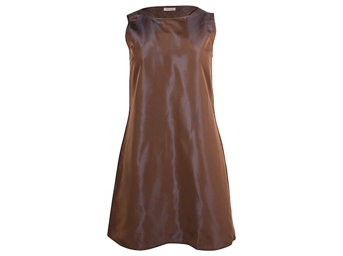 MAX & CO. Ärmelloses A-Linien-Kleid aus braunem Acetat Zellulosefaser  ref.880203