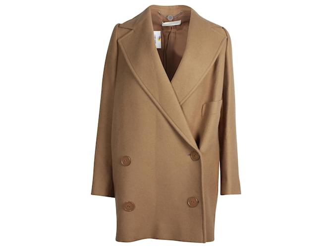 Stella Mc Cartney Cappotto foderato Stella McCartney in rayon beige Raggio Fibra di cellulosa  ref.880225