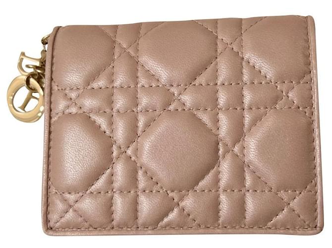 Lady Dior Dior Wallets Pink Leather  ref.880399