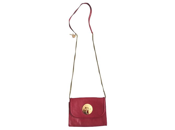 Bolsa de mão See by Chloé Loïs em couro vermelho com corrente
