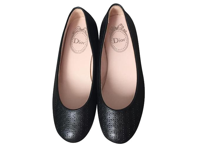 Baby Dior Ballet flats Black Leather  ref.880497