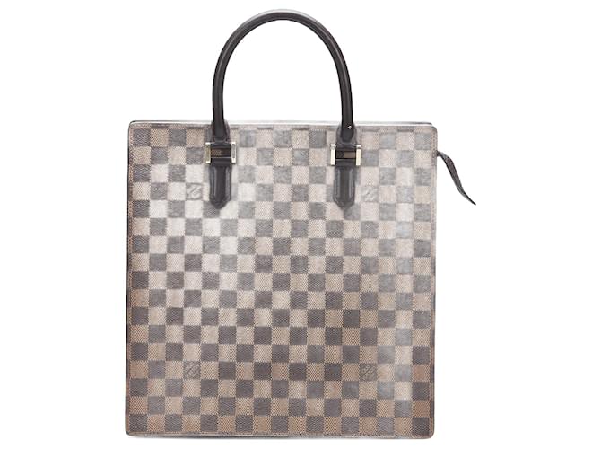 Louis Vuitton Brown Damier Ebene Venice Sac Plat Leather Cloth Pony-style  calfskin ref.880533 - Joli Closet
