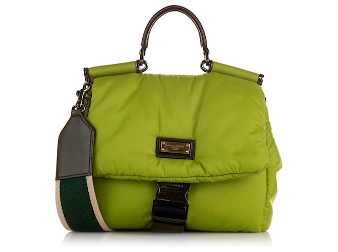 Dolce and Gabbana Metallic Green Medium Miss Sicily Top Handle Bag Dolce &  Gabbana