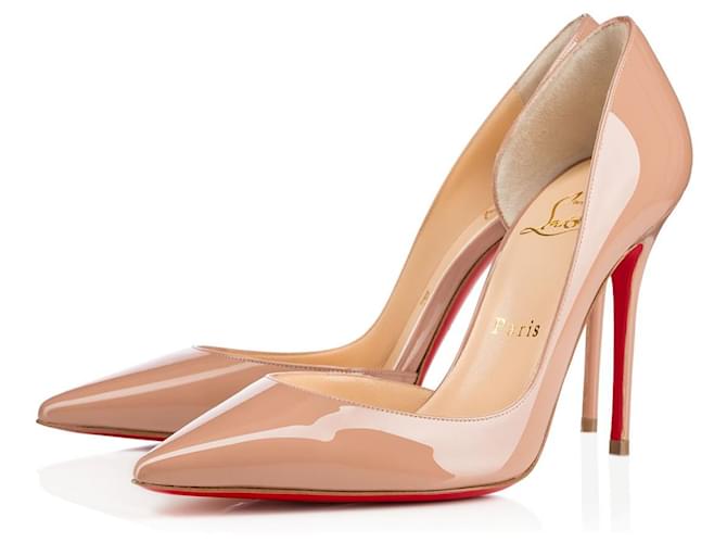 Christian Louboutin Iriza. IN PATENT LEATHER. nude new  size 39N Beige Varnish  ref.880617
