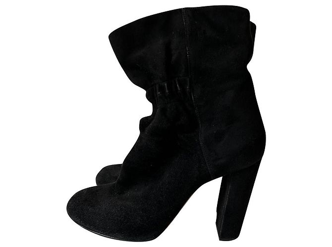 Chloé Black Suede Ankle Boots