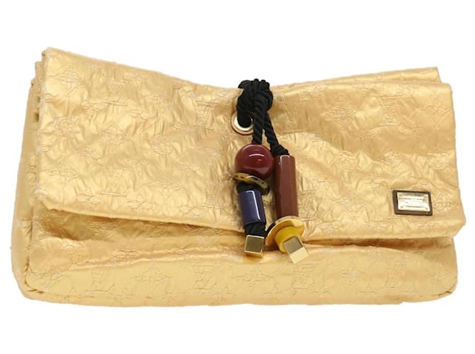 LOUIS VUITTON Monogram Limelight African Queen Clutch Bag M95993 LV Auth 39681 Golden Wool  ref.880686