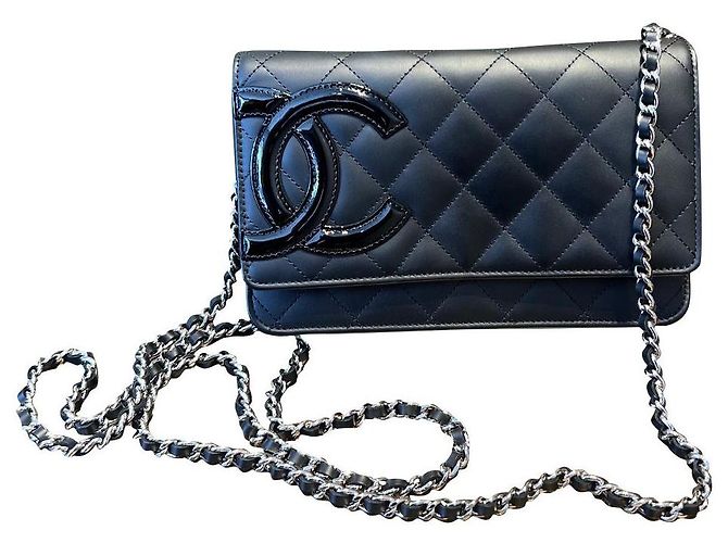 Wallet On Chain Chanel Cambon Noir Rose
