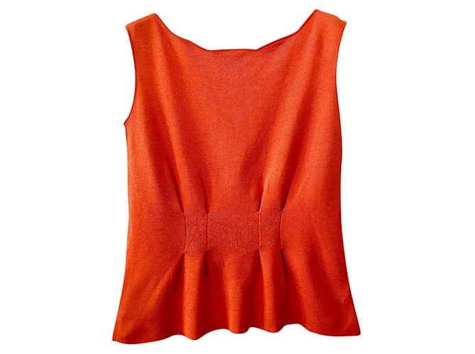 Dior top Orange Silk  ref.880991