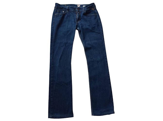Autre Marque Jeans REPLAY IOKO blu navy cotone taglio dritto