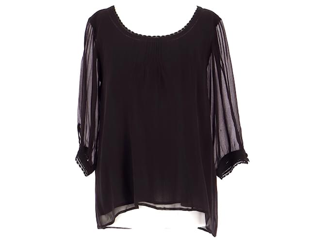 Ba&Sh Wrap blouse Black Silk  ref.881075