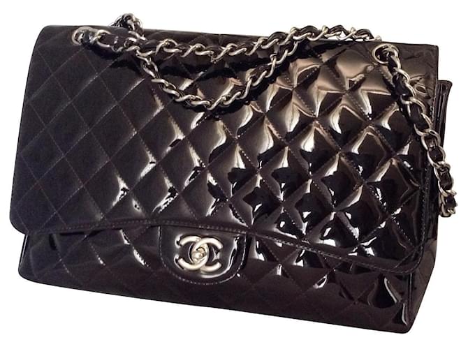 Chanel Jumbo Black Patent leather  ref.881100