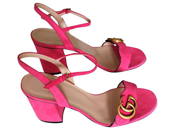Gucci Marmont Sandalen Pink Schweden ref.881102 - Joli Closet