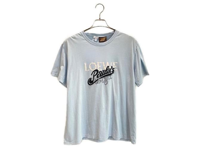 ****Loewe Kurzarm-Cut-and-Sew-T-Shirt in Hellblau mit Batikmuster Polyester  ref.881115