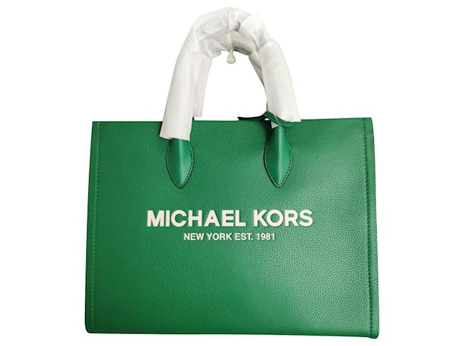 Michael Kors mirella White Green Gold hardware Leather  ref.881227