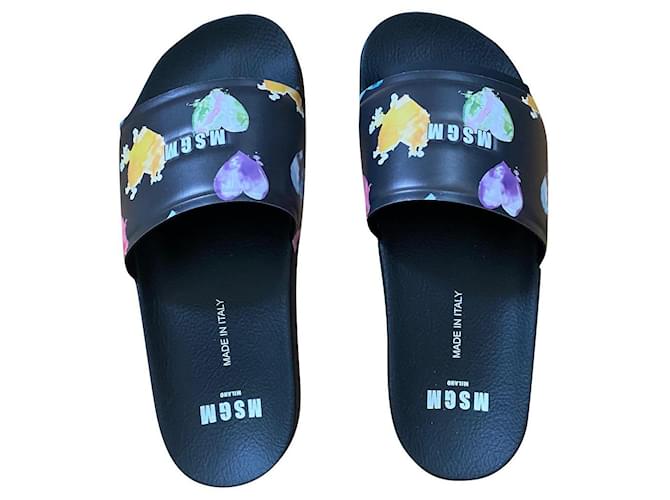MSGM black rubber sandals