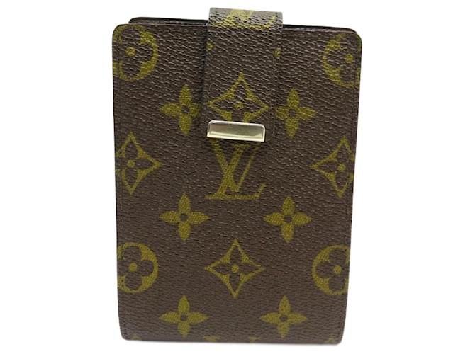 VINTAGE PORTE CHEQUIER LOUIS VUITTON EN TOILE MONOGRAM CANVAS CHECK HOLDER Marron  ref.881285