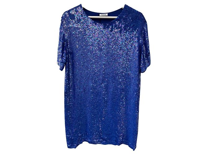 Vestido azul de viscosa Parosh