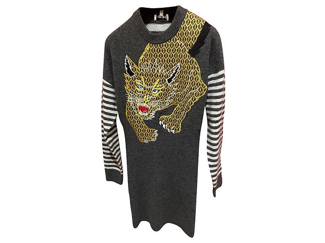 Kenzo Wool Sweater Dress Multicolore