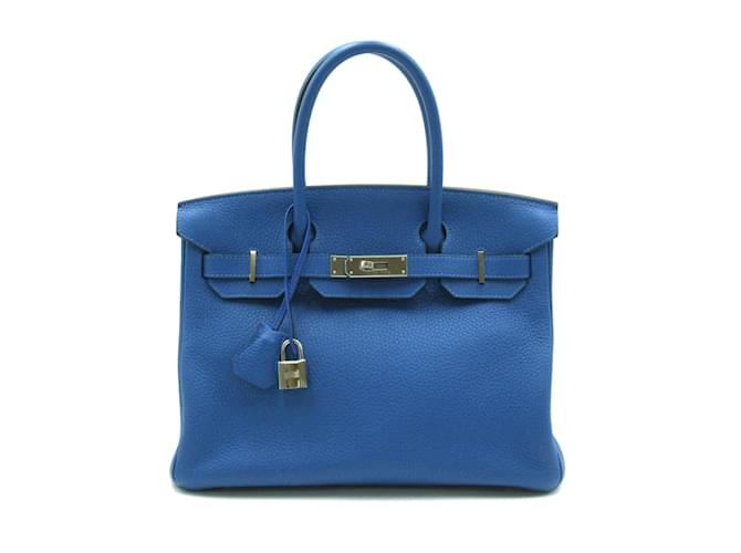 Hermès Togo Birkin 30 030520CK Blau Leder Kalbähnliches Kalb  ref.881358
