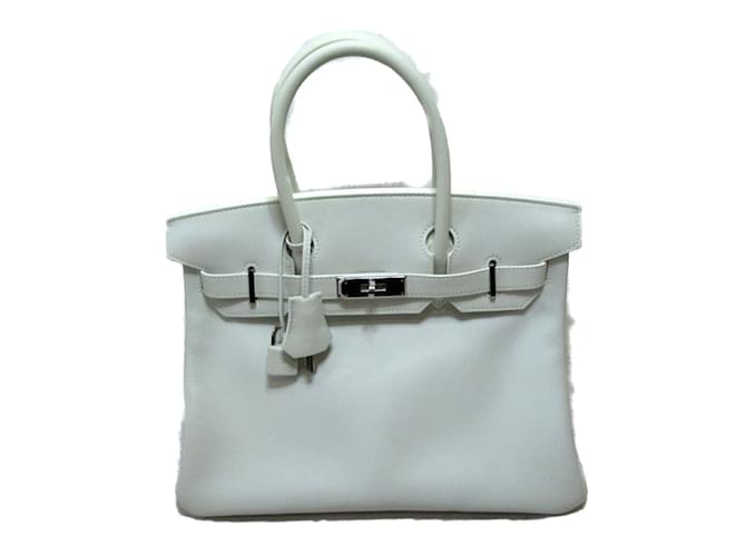 Hermès Swift Birkin 30 White Leather Pony-style calfskin  ref.881360