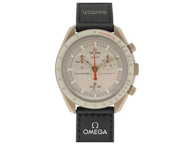 NEW WATCH OMEGA X SWATCH SPEEDMASTER MOONSWATCH MISSION TO JUPITER SO33C100 Beige Ceramic  ref.881653