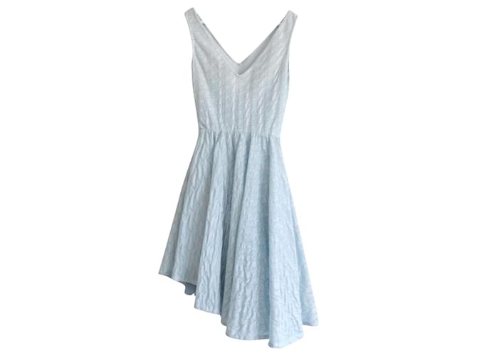 CHRISTIAN DIOR Fall 2014 Pale Blue Textured Dress Light blue Viscose  ref.881727