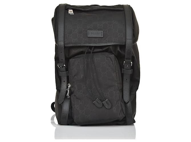 Black Gucci backpack in nylon dollar fabric  ref.881768