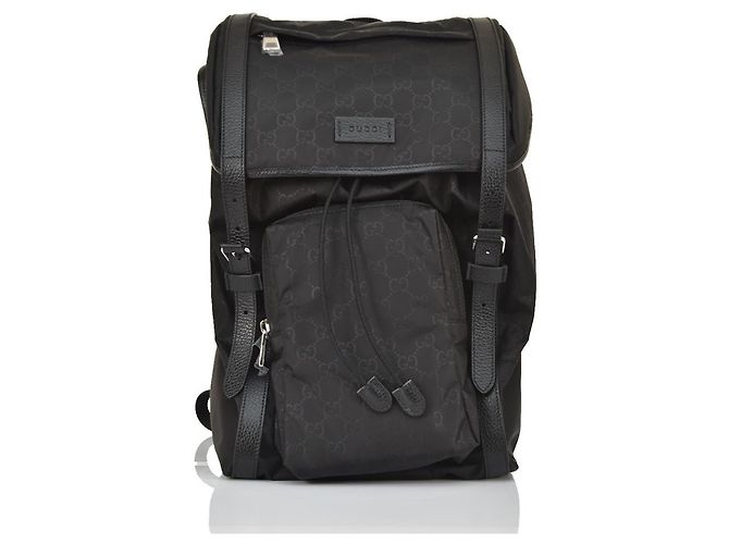 Black Gucci backpack in nylon dollar fabric