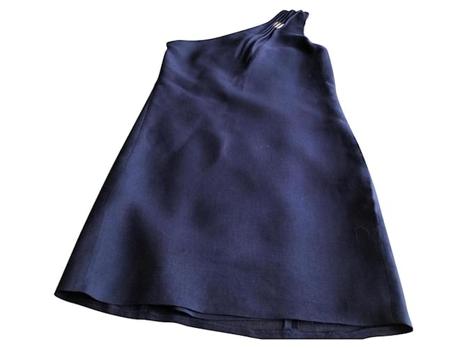 Kleid Versace Blau Wolle  ref.881771