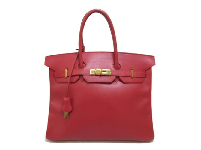 Hermès Courchevel Birkin 35 021696CC Red Leather Pony-style calfskin  ref.882218
