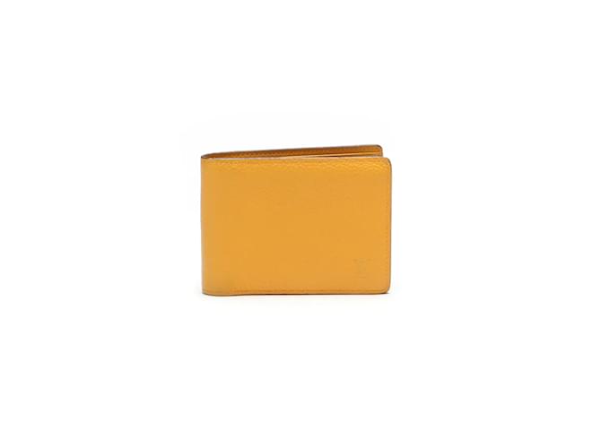 Louis Vuitton Cartera plegable de piel Epi Amarillo Cuero  ref.882239