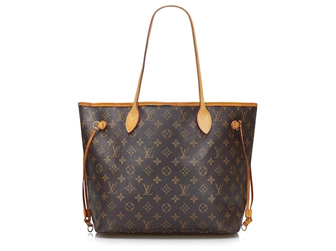 Louis Vuitton Brown Monogram Neverfull MM Leather Cloth  ref.882264