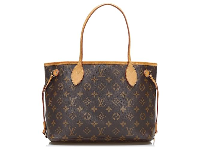 Louis Vuitton Brown-Monogramm Neverfull PM Braun Leinwand  ref.882343