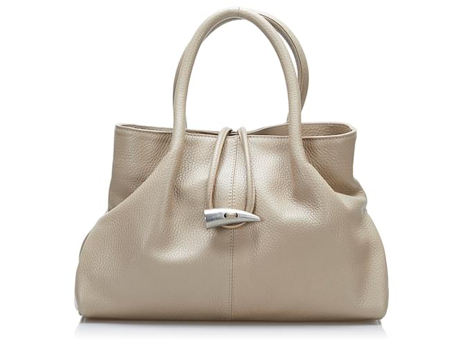 Burberry Brown Leather Tote Beige Pony-style calfskin  ref.882368