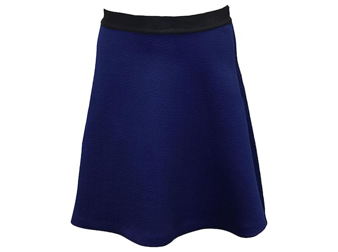 Sandro Paris A-line Flared Mini Skirt in Blue Polyester  ref.882390