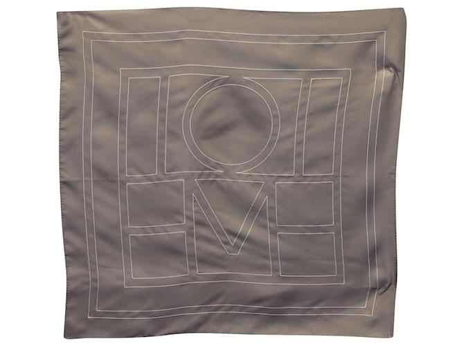 Toteme Embroidered Monogram Silk Scarf