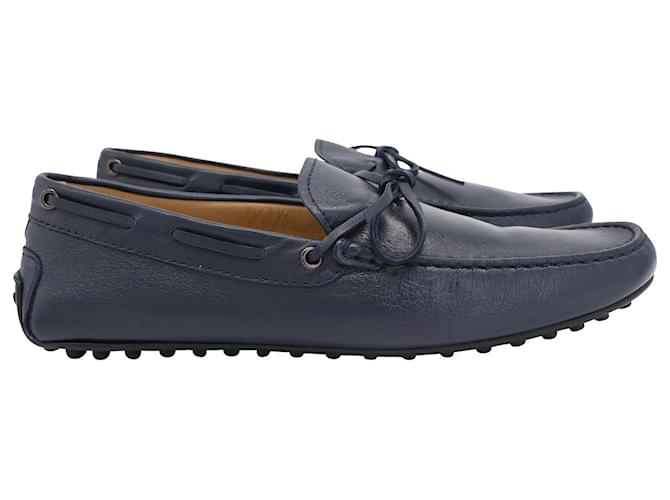 Tod's Gommino Driving Shoes in Navy Full-Grain Leather Navy blue  ref.882404