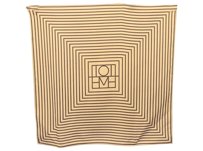 Monogram Silk Scarf in Brown - Toteme