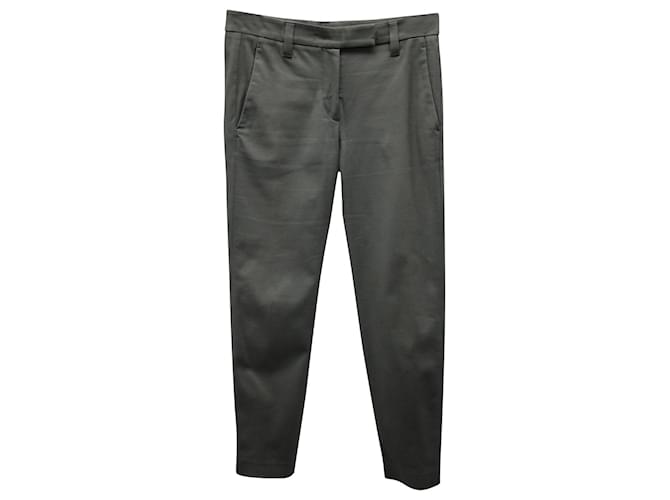 Brunello Cucinelli Classic Trousers in Olive Cotton  Green Olive green  ref.882423