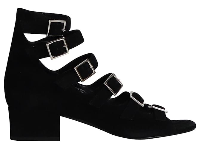 Saint Laurent Babies sandali con cinturino in camoscio nero Svezia  ref.882471