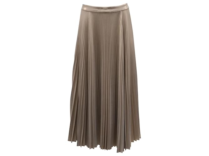 a.l.C. Pleated Maxi Skirt in Gold Polyester Golden Metallic  ref.882473