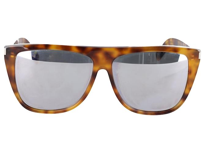 Quadratische getönte Sonnenbrille von Saint Laurent aus braunem Acetat Zellulosefaser  ref.882481