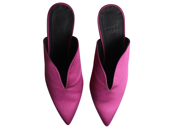 Aeyde Sylvie Mules in Pink Satin
