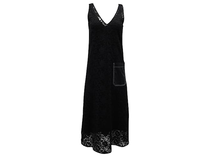Joseph Sleeveless Midi Dress in Black Silk  ref.882514