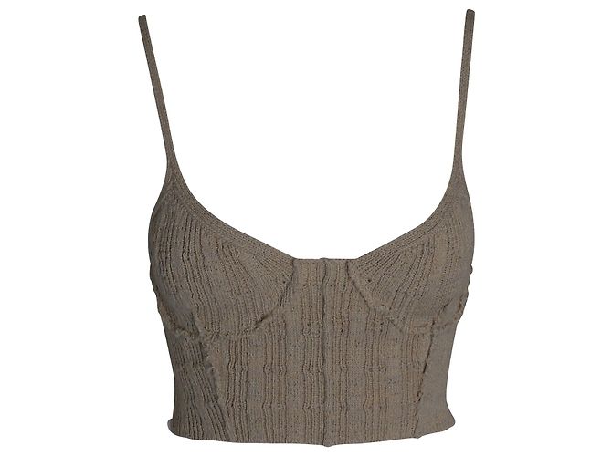 Canotta corta Acne Studios in lana beige