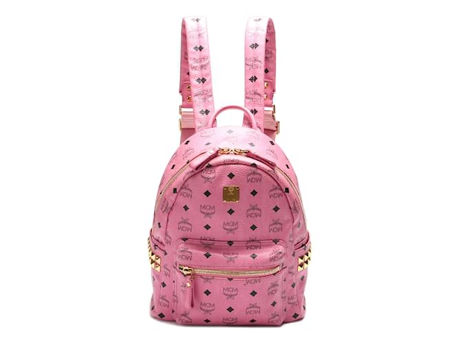 MCM Visetos Stark Backpack Pink Leather Pony-style calfskin  ref.882526