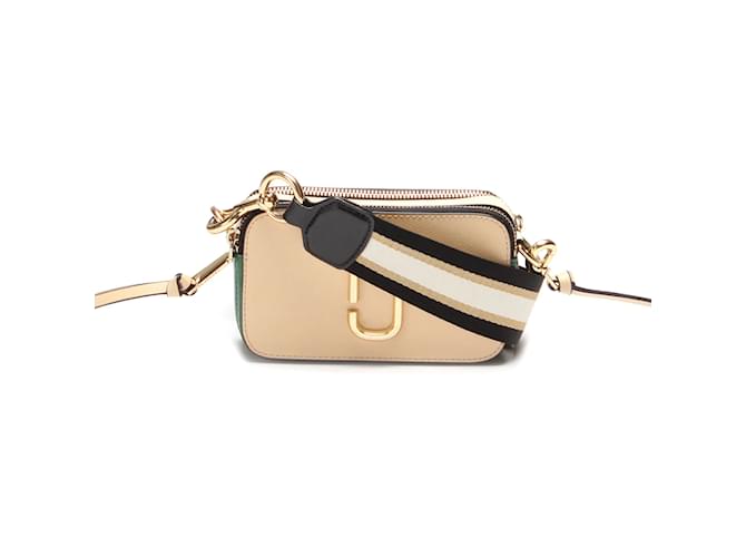 The Snapshot Leather Camera Bag in Beige - Marc Jacobs