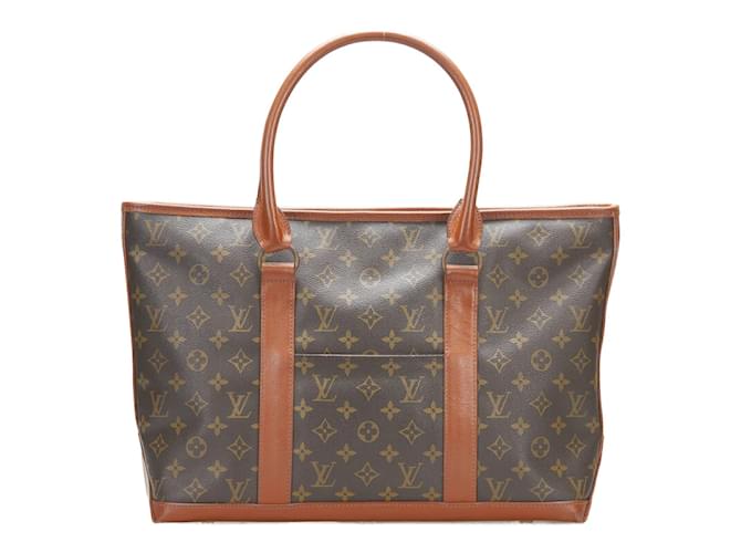Louis Vuitton Monogram Sac Weekend PM M42425 Brown Cloth  ref.882544