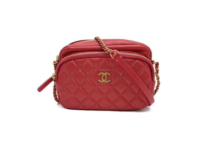 Red Chanel Camera Bag Crossbody Great Condition