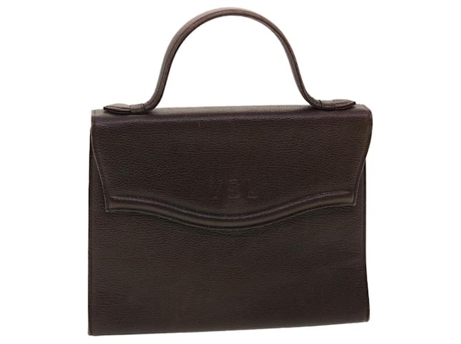 SAINT LAURENT Hand Bag Leather Brown Auth yk6458  ref.882631